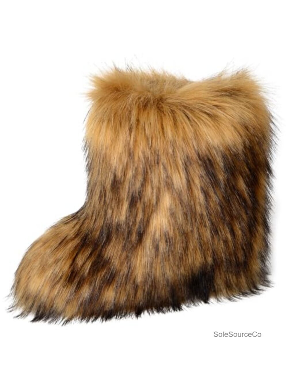 Faux Fur Fluffy Winter Snow Boots Mid-Calf Lace-Up Cozy Footwear